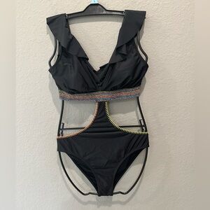 Cupshe Frilly Whimsy One Piece Swimsuit Sz M NWT